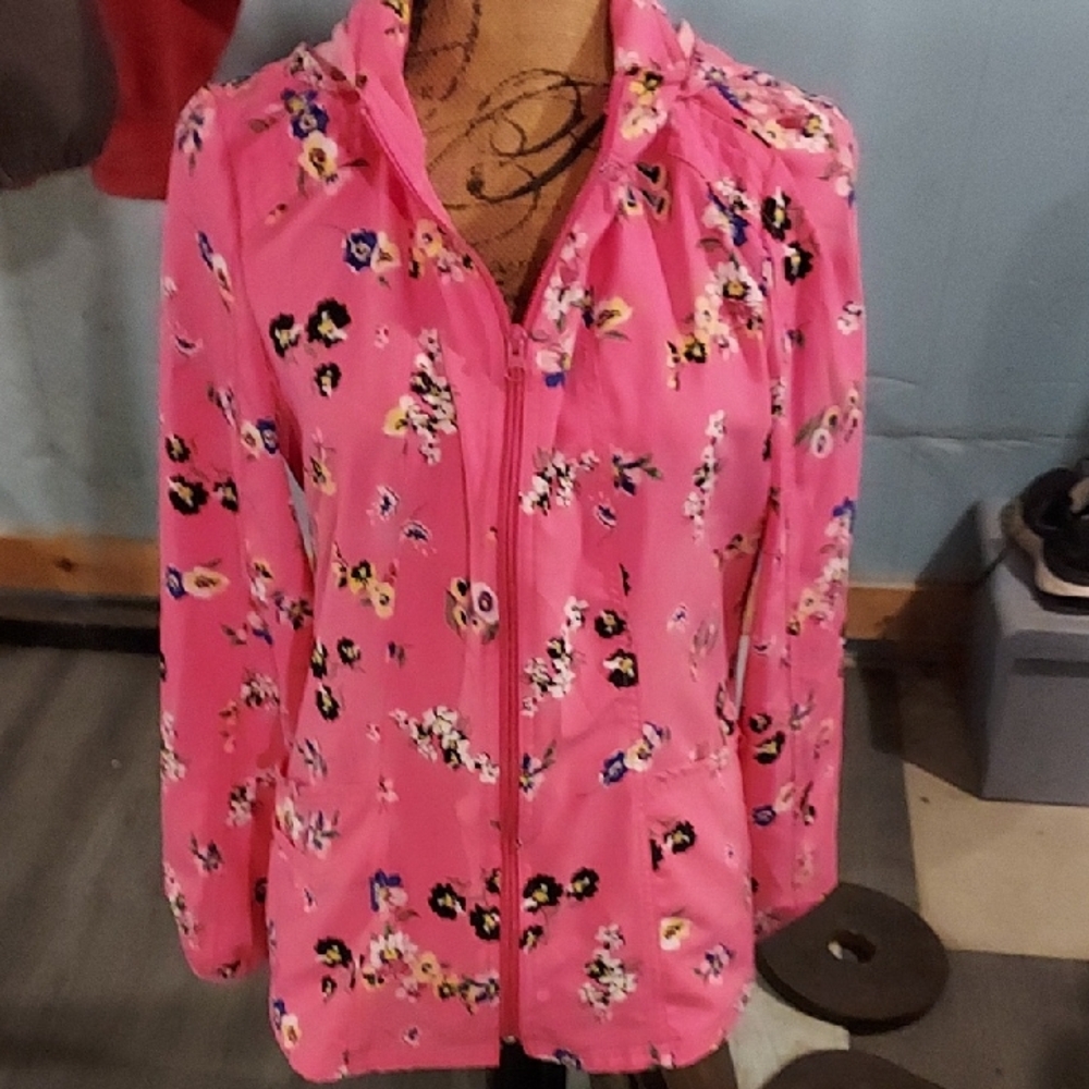 HeartSoul Floral Zip Jacket in Pink